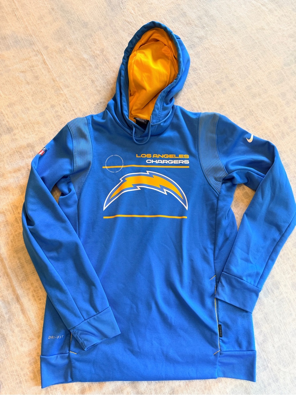 Nike Royal Blue and Yellow Los Angeles Chargers Hoodie
